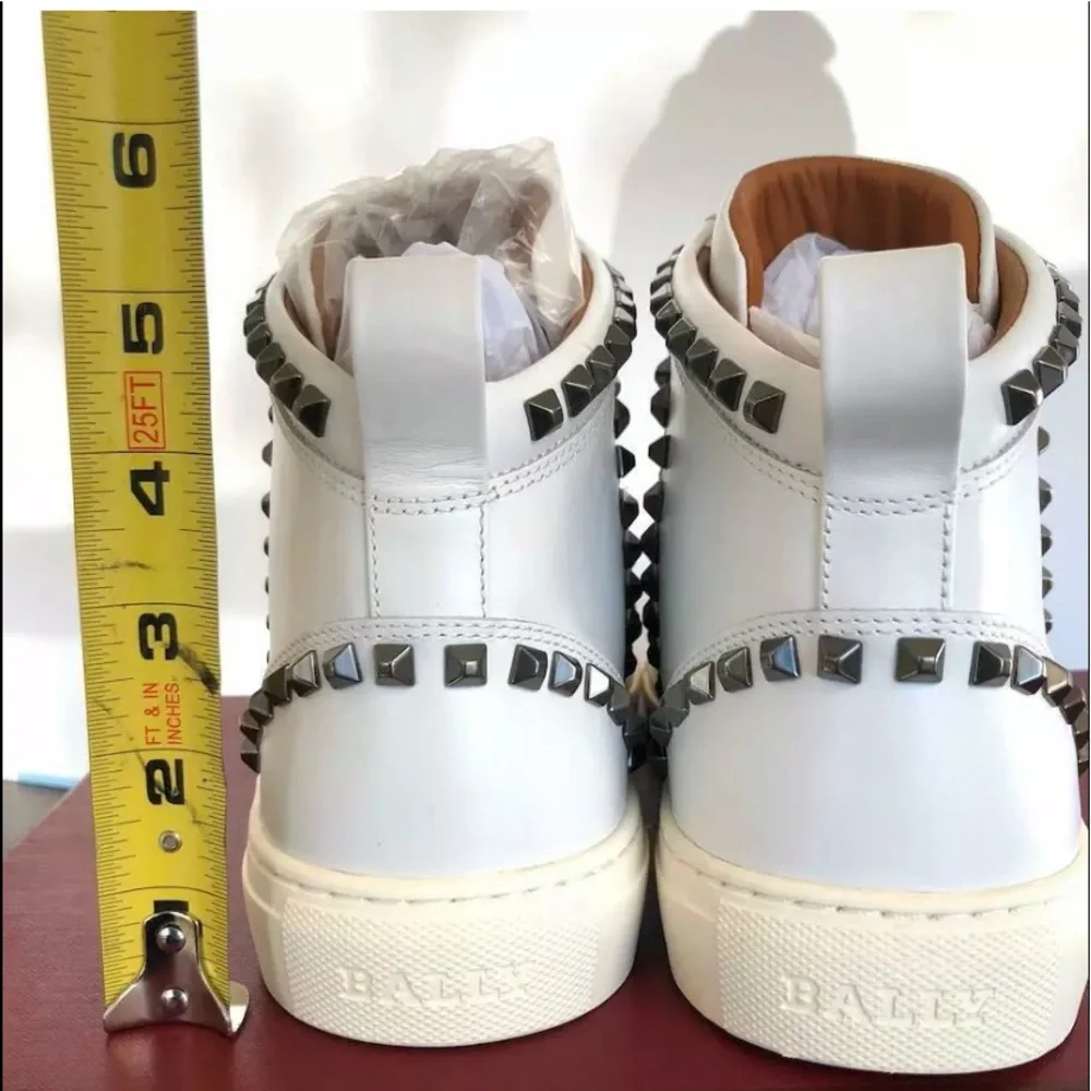 Bally Men's White Leather Sneaker Hightop Shoe‎ US9